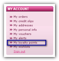 My account loyalty points