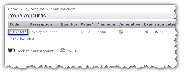 Voucher section